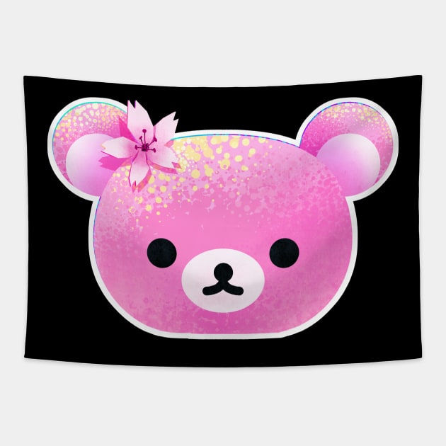 Sakura Cherry Blossom Kawaii Japanese Pink Rilakkuma III Tapestry by banditotees