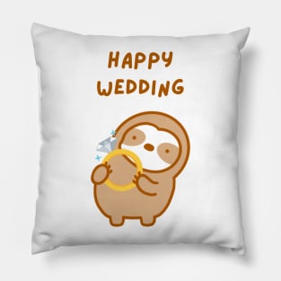 Happy Wedding Sloth Pillow