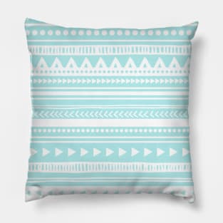 Sky Blue and White Tribal pattern Pillow