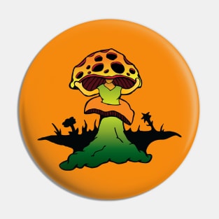 Mushroom Goddess Pin