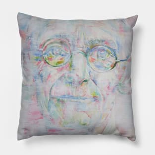 HERMANN HESSE - watercolor and acrylic portrait Pillow