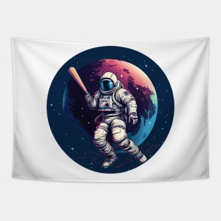 Astronot playing baseball Tapestry