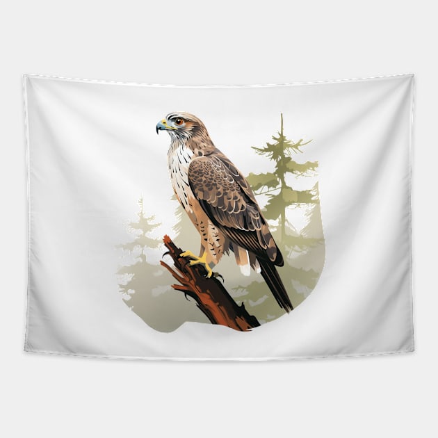 Hawk Hunter Tapestry by zooleisurelife