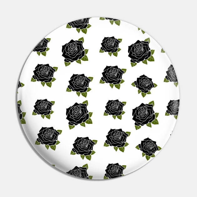 Gothic Black Roses Pin by LunaMay