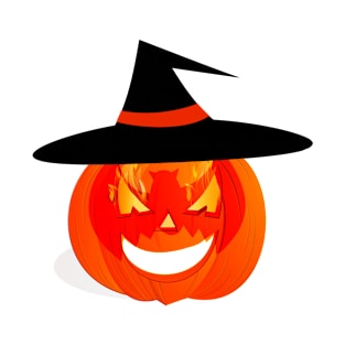 Pumpkin With Witch Hat T-Shirt