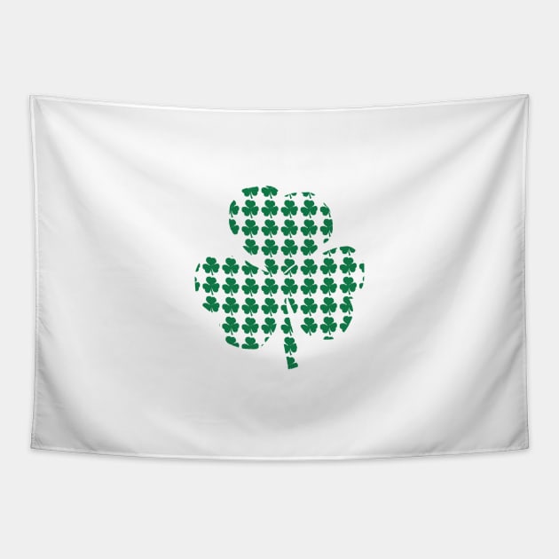 Pocket Size Green Shamrocks Pattern Tapestry by ellenhenryart