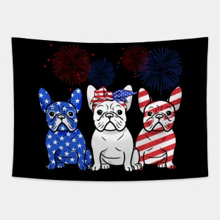 French Bulldog American Independence's Day Tapestry