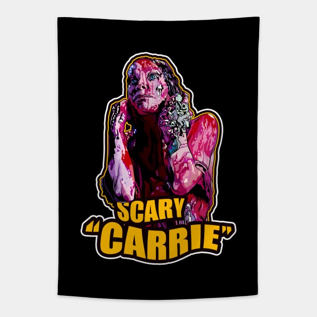 Scary Carrie Tapestry by pentoolarts