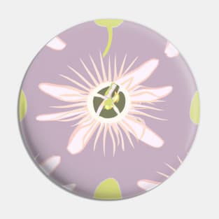 White Blossoms on a Purple Background Pin