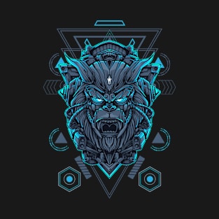 Gorilla robot head - Sacred Geometry T-Shirt