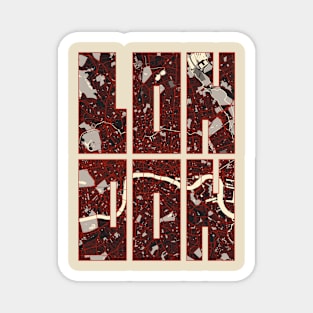 London, England City Map Typography - Vector Magnet