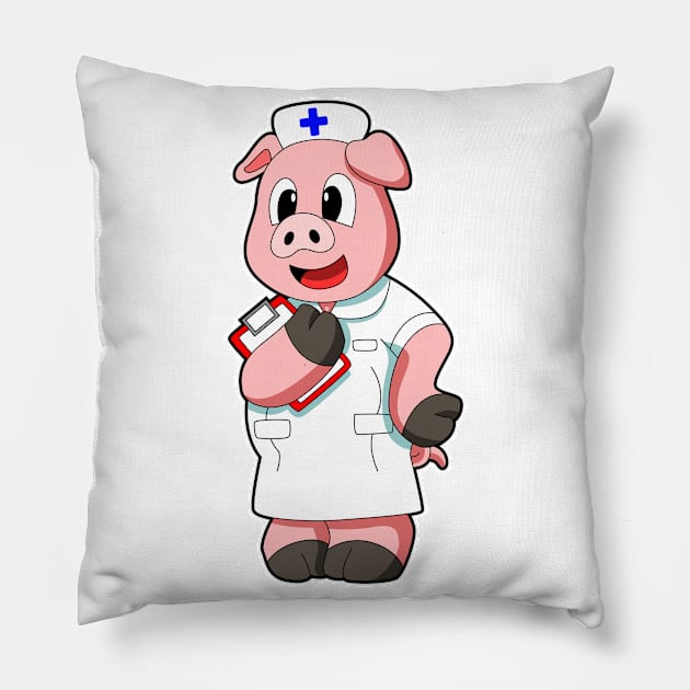 Pig as Nurse with Smock Pillow by Markus Schnabel