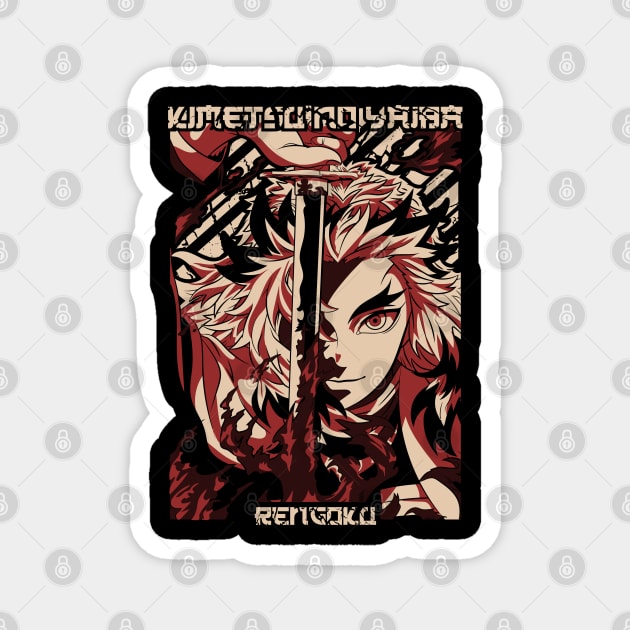 Demon Slayer Rengoku with Flame Katana Magnet by Otaku Vibes