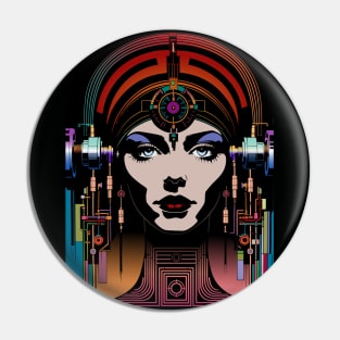 Telepathic Cyborg Retro Sci-fi Pin