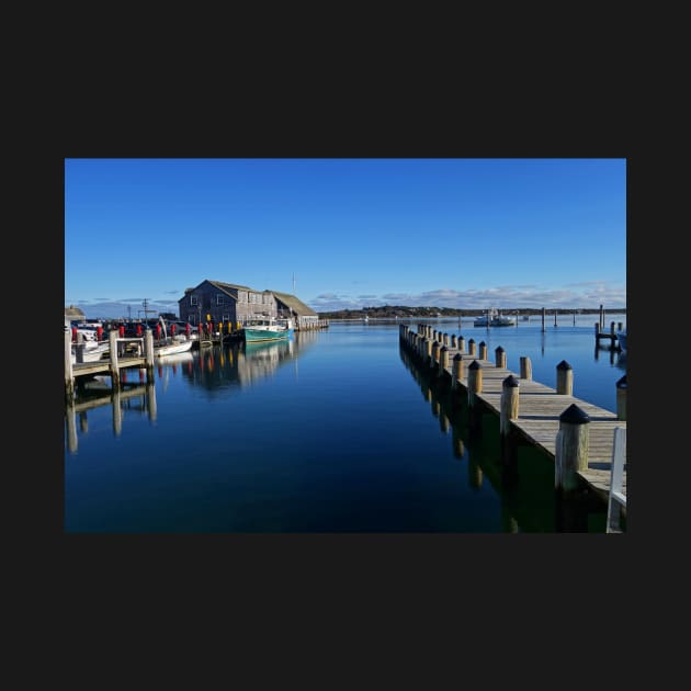 Edgartown MA Pier Martha's Vineyard Cape Cod Blue Water Fishing Boats by WayneOxfordPh