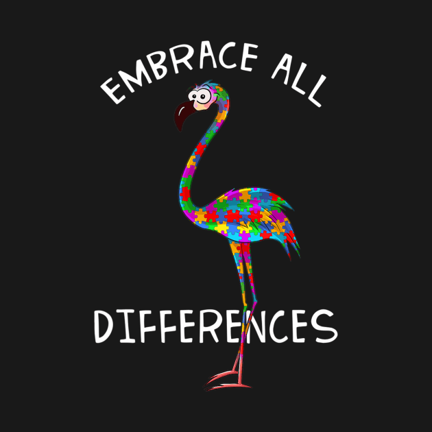 Embrace Differences Puzzle Flamingo Autism Awareness by ShariLambert