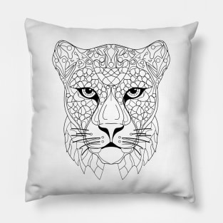 Abstract Leopard Essence: Intricate Line Art Interpretation Pillow