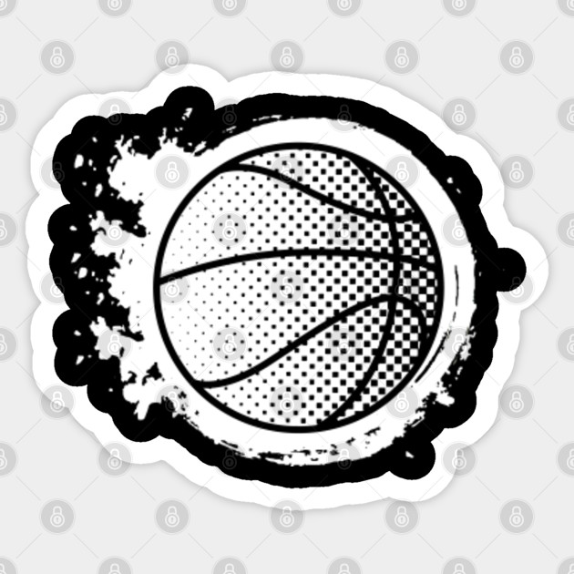 Basketball Outline Fire Dust Burning Gift Basketball Sticker