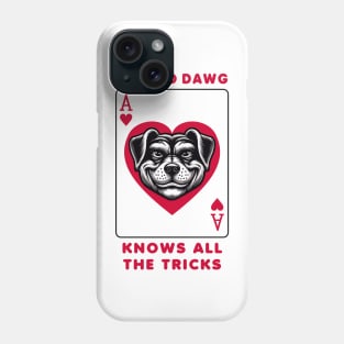 Unique Ace of Hearts Dog T-Shirt, Graphic Playing Card Tee, Old dawg Knows All Tricks Shirt Phone Case