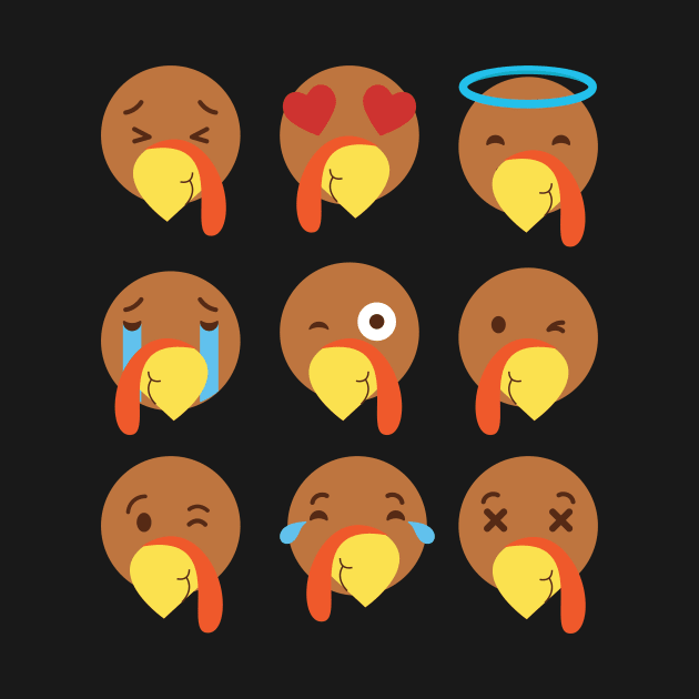 Turkey Emojis For Thanksgiving Day by BUBLTEES