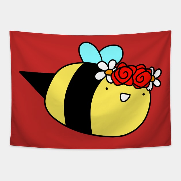 Flower Crown Bee Tapestry by saradaboru