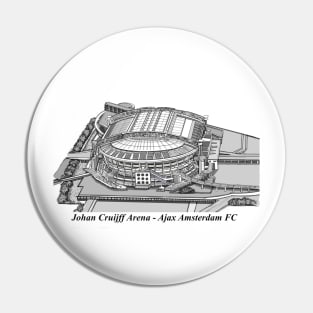 Drawing of Johan Cruijff Arena Stadium @ Ajax Amsterdam FC Pin