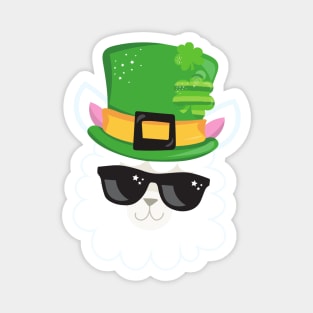 Saint Patrick's Day, Alpaca, Llama, Leprechaun Hat Magnet