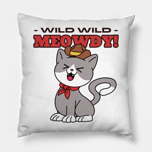 WILD WILD MEOWDY! Pillow