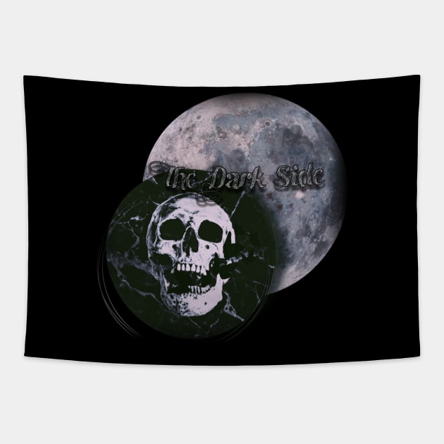 Halloween, aesthetics, skull, devil, ghost, spooky, creepy, skeleton, moon, marble, butterfly, retro, vintage, gothic, horror, dark side Tapestry by AGRHouse