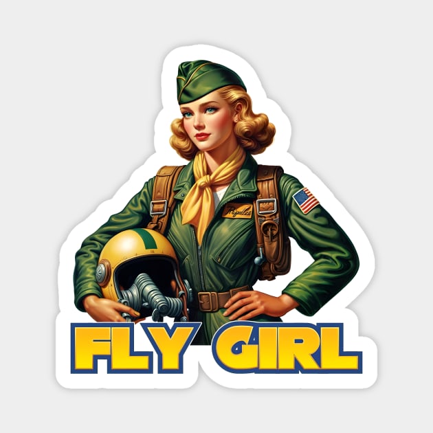 Fly Girl Magnet by Rawlifegraphic