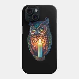 Owl Painting with a Candle Phone Case