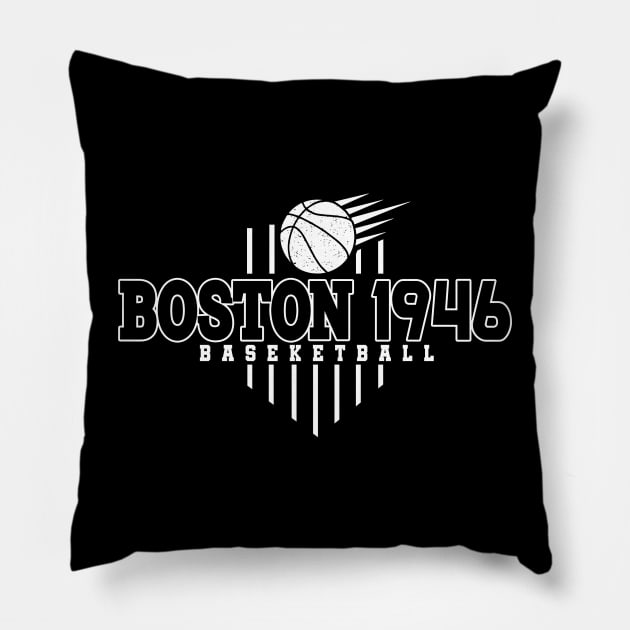 Vintage Pattern Boston Sports Proud Name Classic Pillow by Irwin Bradtke