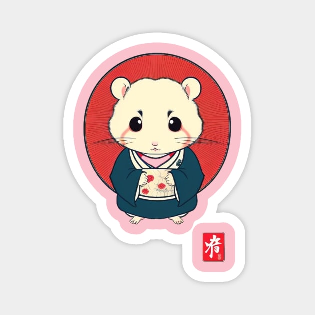 Asian Hamster Magnet by Jason's Finery
