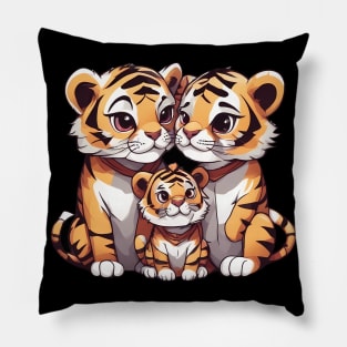 Cute Tiger Family Pillow