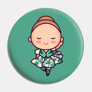 Cute Scottish Folk Dancer Girl Pin