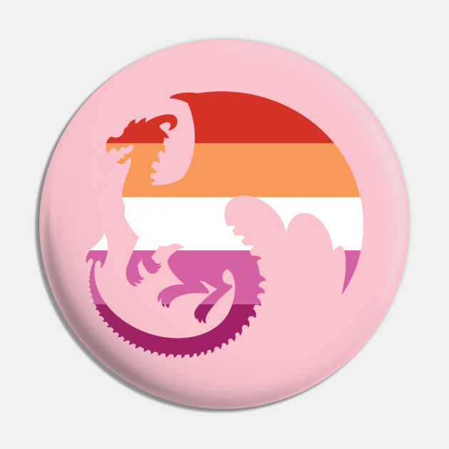 Pride Animals- Lesbian Dragon - Pride - Pin | TeePublic Pride Animals- Lesbian Dragon - Pride - Pin | TeePublic