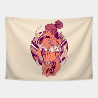 Peach Scorpio Beauty Tapestry