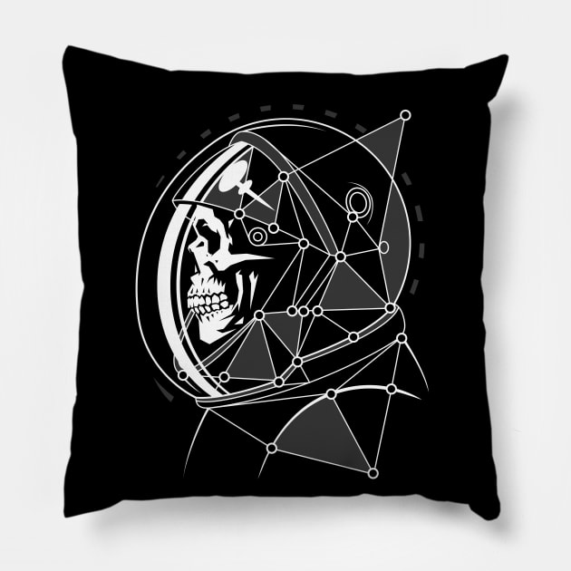 Skull Astronaut geometric Pillow by albertocubatas