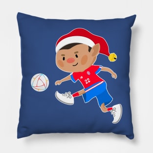 Costa Rica football Christmas elf. Football World Cup soccer T-Shirt Pillow