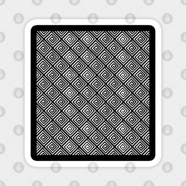 Black and white seamless pattern design Magnet by Spinkly