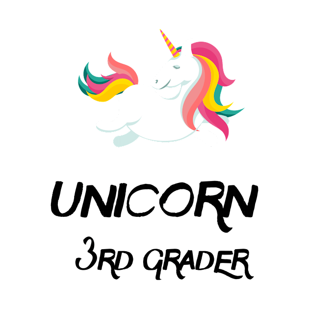 Back To School Trendy Unicorn Lover Gift For Girls - Unicorn 3rd Grader by AwesomeApparel