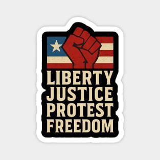 Liberty And Justice For All Statue of Liberty Patriotic Design Magnet