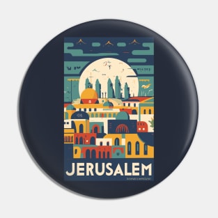 A Vintage Travel Art of Jerusalem - Israel Pin