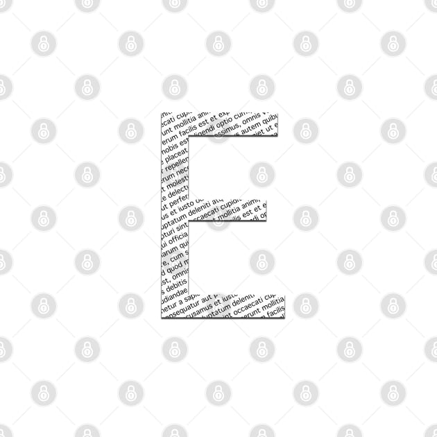 Typographic monogram cutout E by Slownessi