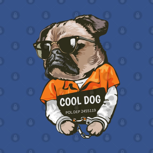 Pug dog in prison by Mako Design 