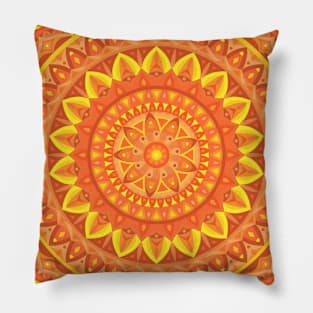 Color Wheel - Orange Base Mandala Pillow