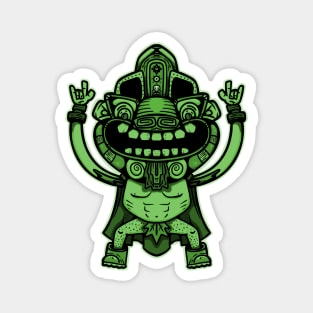 aztec warrior green Magnet