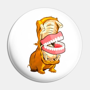 Hippopotamus with dentures Pin