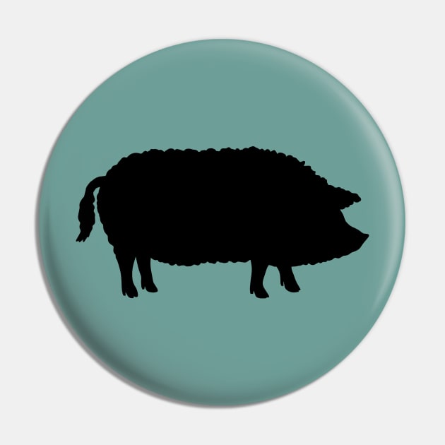 Mangalitsa Pig Silhouette Pin by Coffee Squirrel