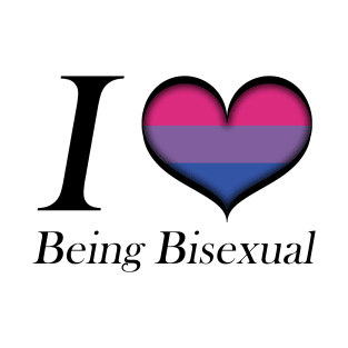 I Heart Being Bisexual Design Pride Flag Colored Heart T-Shirt